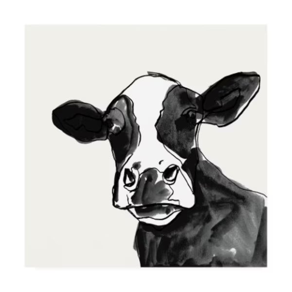 Victoria Borges 'Cow Contour I' Canvas Art, 18x18, Trademark Fine Art, Mfr#: WAG15622-C1818GG